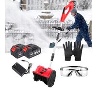 Souffleuse à neige électrique sans fil, légère et pliable avec poignée réglable et plaque directionnelle pour utilisation dans la cour et la rue, souffleuse à neige efficace
