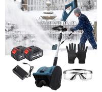 Souffleuse à neige électrique sans fil, légère et pliable avec poignée réglable et plaque directionnelle pour utilisation dans la cour et la rue, souffleuse à neige efficace