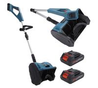 Souffleuse à neige électrique sans fil, pelle à neige manuelle à batterie avec poignée avant réglable et manche télescopique, souffleuse à neige pliable sans fil avec 2 batteries, pour terrasses et tr