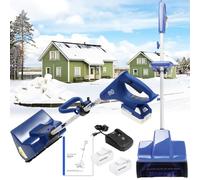 Souffleuse à neige électrique sans fil, portable et légère avec poignée réglable, batterie 4 Ah et chargeur rapide