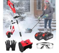 Souffleuse à neige électrique sans fil, souffleuse à neige pliable avec moteur sans balais, distance de lancement de 7,9 m, design léger pour un déneigement efficace