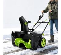 Souffleuse à neige électrique Walk-Behind avec goulotte réglable et deux lumières LED, compacte pour patio, terrasse, allée, porche et trottoir