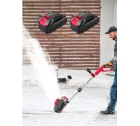 Souffleuse à neige sans fil, 1200 W avec deux batteries 20 V, nettoie la profondeur de neige de 16,3 cm, perche télescopique réglable de 117,9 à 138,9 cm pour allée de terrasse