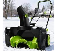 Souffleuse à neige sans fil, 40 V, 53,3 cm, double batterie, marche derrière la souffleuse à neige avec lumières LED, goulotte rotative pour retrait d'allée et de terrasse