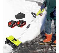Souffleuse à neige sans fil, pelle à neige électrique à batterie, lame à neige directionnelle réglable avec 2 batteries Li-ion, souffleuse à neige rechargeable, portée de projection de 8 m pour les tr