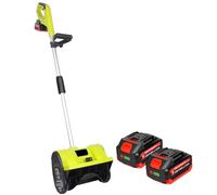 Souffleuse à Neige sans Fil, Pelle à Neige électrique à Pousser avec 2 Batteries Li-ION - Lame à Direction réglable - Projection de 8 m - Pelle électrique Automatique