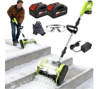 Souffleuse À Neige sans Fil, Pelle À Neige Électrique, Batterie 4,0 Ah | Couvre Une Largeur De 25 Cm Et Une Profondeur De 16 Cm, Angle Réglable De -45° À +45°, Pour Allée/terrasse(2Batteries)