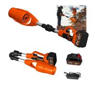 Souffleuse À Neige sans Fil, Pliable avec Batterie Et Chargeur, Souffleuse À Feuilles, Portable, Légère, Puissante, 21 V, 10 Batteries Au Lithium pour L'entretien de la Pelouse Orange