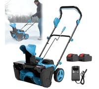 Souffleuse à Neige sans Fil, souffleuse à Neige électrique 3 500 W avec 2 Batteries de 4,0 Ah, lumière LED, Machine de déneigement à conducteur Marchant pour allées et allées