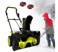 Souffleuse à Neige sans Fil, souffleuse à Neige électrique 40 V | Moteur sans balais de 3 500 W, largeur de dégagement de 20 po, distance de lancement de 25 pi, double lumière LED for allée