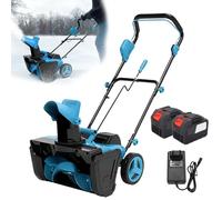 Souffleuse à Neige sans Fil, souffleuse à Neige électrique de 3 500 W avec 2 Batteries de 4,0 Ah, lumière LED, Hauteur de Projection de 24 Pouces, goulotte rotative à 180°, pour allées