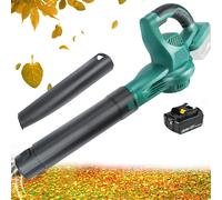 Souffleuse de feuilles sans fil 130 CFM électrique souffleuse de feuilles avec 2 tubes amovibles pour, poussière avec batterie 1X5.5AH¿Chargeur non inclus¿ - compatible avec la batterie Makita 18V