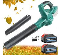Souffleuse de feuilles sans fil 150 mph et 130 CFM électrique souffleuse de feuilles avec 2 tubes amovibles pour, poussière avec batterie 2x5500mah + chargeur - compatible avec la batterie Makita 18V