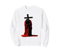 Souffrant l'art du Messie | Design Symbolique chrétien Sombre Sweatshirt