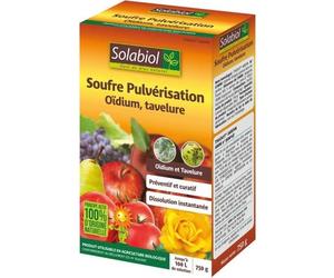 Soufre pulvérisation - SOLABIOL - 750 g - Traitement contre oïdium et tavelure
