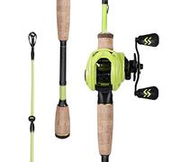 Sougayilang Baitcaster Combos, Combo Baitcasting léger, Combo de Cannes à pêche M/MH Baitcasting 2 pièces, Kit Canne à pêche et Moulinet 5.9FT/6.9FT-2.1YL