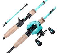 Sougayilang Baitcaster Combos, Combo Baitcasting léger, Combo de Cannes à pêche M/MH Baitcasting 2 pièces, Kit Canne à pêche et Moulinet 5.9FT/6.9FT-1.8LL