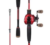 Sougayilang Baitcasting Combo, 2 pièces M/MH Canne Baitcasting Légère et Moulinet Baitcaster 8.0:1, Canne à Pêche et Moulinet Combo pour Voyage Eau Douce Salée-2.1L