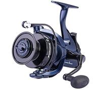 Sougayilang Baitrunner Moulinet de pêche en acier inoxydable 13 + 1 BB en fibre de carbone pour poisson-chat, doré jaune, bar rayé, avec une bobine de rechange