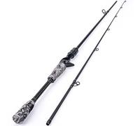 Sougayilang Canne à pêche à 2 sections - 28 tonnes en carbone vierge durable composite avec guides en acier inoxydable pour la pêche en eau douce et en mer 1.8QB-G