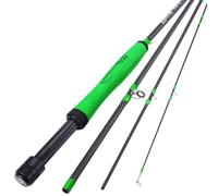 Sougayilang Canne à pêche à la Mouche, légère et Ultra-Portable, 4 pièces de 5/6 WT Graphite 2,7 m, pour démarreur Complet avec poignée en superpolymère - Vert