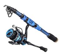 Sougayilang Canne à pêche télescopique, 24 tons, fibre de carbone, siège moulinet usiné CNC, poignée EVA confortable, canne à pêche de voyage, pour la pêche à la truite basse, 2,1 m