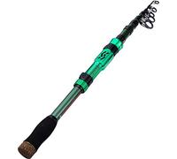 Sougayilang Canne à pêche télescopique Fibre de Carbone 24 tonnes, Porte Moulinet usiné CNC, poignée EVA Confortable, Canne à pêche de Voyage pour la pêche à la Truite Basse-la Couleur Verte 2.4M