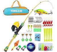 Sougayilang Canne à pêche télescopique portable pour enfants, canne à pêche et moulinet, avec ligne de pêche, sac de pêche Spincast pour adolescents, filles et garçons, voyage, canne à pêche pour