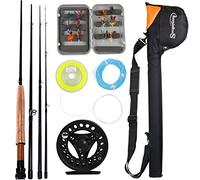 Sougayilang Eau de mer d'eau douce Pêche à la mouche Canne à pêche avec Reel Combo Kit, Black Kits with Bag