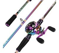 Sougayilang Ensemble canne à pêche et moulinet, canne à pêche moyenne avec moulinet d'appât, combo de pêche en 2 pièces de 1,8 m et moulinet pour droitier