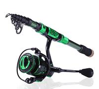 Sougayilang Ensemble de Canne à pêche rotative, 12 + 1 moulinets Ultra Lisses pour Les Voyages, la pêche en Eau salée et en Eau Douce