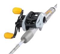 Sougayilang Ensemble de canne à pêche Spinning&Casting avec 2 moulinets de pêche en graphite pour pêche au bar (lancer avec droitier, 1,8 m de taille moyenne - rapide - 2 pièces)