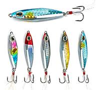 Sougayilang Jigs Leurres de pêche Naufrage Cuillères métalliques Bait Micro-Jigging Bait avec Crochet Triple pour la pêche en Eau Douce