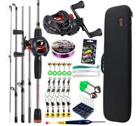 Sougayilang-Kit complet de moulinet de pêche Baitcasting, section Chlor5, rapport de vitesse 7.2:1, pêche au bar et à la carpe, le plus récent Blue B