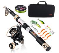 Sougayilang Kit de canne à pêche, canne à pêche télescopique avec moulinet rotatif, ligne, accessoires de pêche et sac de transport, équipement de pêche pour adultes débutants - Canne à pêche 3000 avec sac de transport