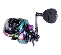 Sougayilang Moulinet de pêche coloré avec roulements à billes 9 + 1, rapport de vitesse 8.0 : 1, système de freinage magnétique avec poignée d'alimentation pour gaucher - Coloré