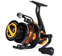 Sougayilang Moulinet de pêche, moulinet de pêche ultraléger avec bobine en aluminium, 5.2:1, moulinet de pêche haute vitesse, série 1000-6000 pour eau douce orange 2000