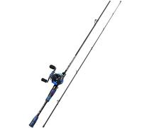 Sougayilang MX-2 Canne à pêche à lancer et moulinet Baitcaster Combo 1,8/2,1 m, kit de pêche aux carnassiers tels que le brochet, la perche, le sandre, 1.8B-L