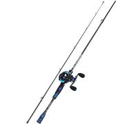 Sougayilang MX-2 Canne à pêche à lancer et moulinet Baitcaster Combo 1,8/2,1 m, kit de pêche aux carnassiers tels que le brochet, la perche, le sandre, 1.8B-R