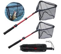 Sougayilang outil de pêche filet matériel de pêche 70 cm 95 cm 115 cm Portable rétractable pliant filet de pêche pour la pêche au bar carpe truite 95cm Red