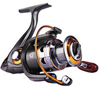 Sougayilang Spinning Pêche Moulinet avec gauche/droite interchangeables pliable Poignée en bois puissant boîtier Métal 5.2 : 1/5.1 : 1 Rapport de transmission lisse 11BB pour Inshore Bateau Roche d'eau douce à l'eau salée Pêche