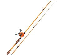 Sougayilang ZJJ Ensemble Canne et Moulinet Baitcaster, Cannes à Lancer d'Appât en Graphite IM7 2 Pièces avec Guides en Acier Inoxydable, Moulinets Baitcaster à Frein Magnétique 7.2:1 pour Pêche en Eau