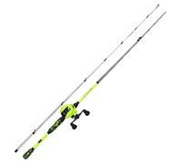 Sougayilang ZJJ Ensemble de cannes à pêche et moulinet Baitcaster, IM7 Graphite Canne à pêche en 2 parties avec guides en acier inoxydable, 7.2:1 Frein magnétique Moulinets Baitcaster pour l'eau salée