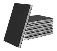 SOUJAP Lot de 10 carnets à spirale lignés A5, 14 x 20,8 cm, noir, 80 g/m², bloc-notes épais pour écrire, 100 feuilles, 200 pages