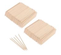 SOUJAP Lot de 2 000 bâtons à ongles en bois orange de 11,4 cm, double tête repousse-cuticules en bois pour le nettoyage des ongles, manucure et pédicure