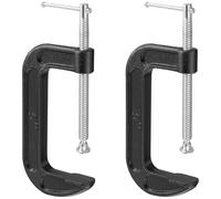 SOUJAP Lot de 2 colliers de serrage en C en métal de 12,7 cm de résistance industrielle pour le travail du bois et le soudage, ouverture de mâchoire de 125 mm, profondeur de gorge de 55 mm