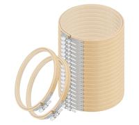 SOUJAP Lot de 20 mini cerceaux à broder ronds en bambou de 13 cm pour couture, loisirs créatifs