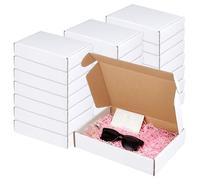 SOUJAP Lot de 20 petites boîtes d'expédition en carton ondulé A5, 20 x 14 x 4 cm, blanches