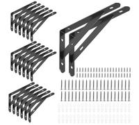 SOUJAP Lot de 20 supports d'étagère triangulaires de 15,2 cm, 2 mm, support d'étagère à angle droit avec vis pour salon, chambre à coucher