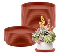 SOUJAP Lot de 30 soucoupes rondes en plastique pour pot de fleurs d'intérieur et d'extérieur Rouge 15,7 cm